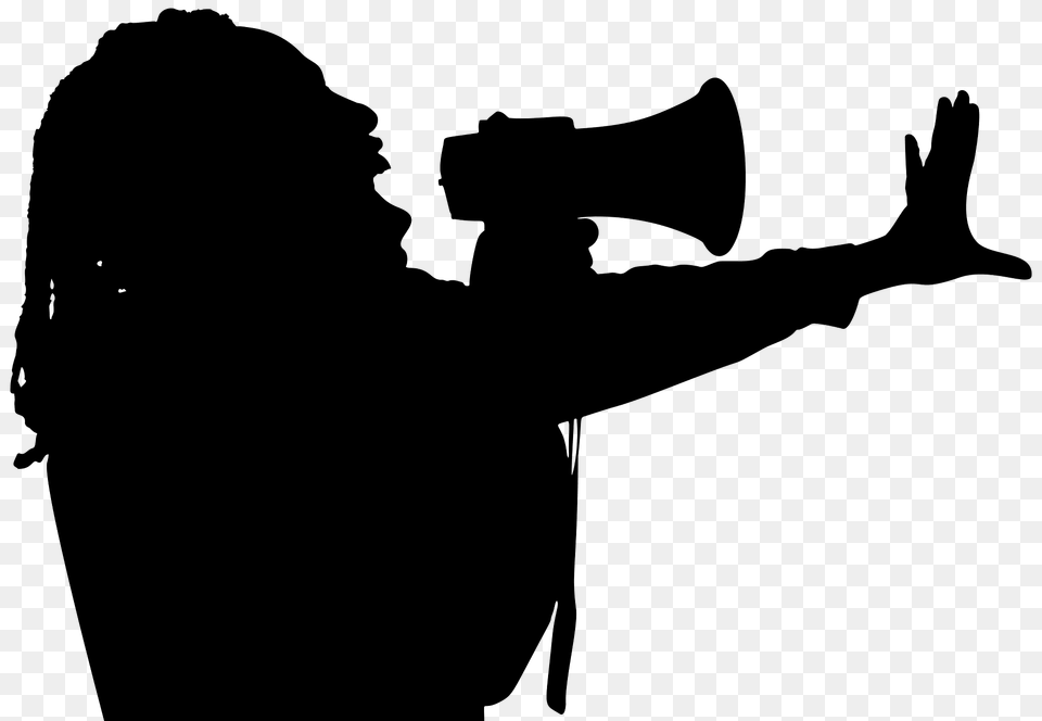 Person Shouting With Megaphone Silhouette, Photography, Adult, Female, Woman Free Transparent Png