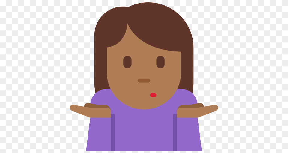 Person Shrugging Emoji With Medium Dark Skin Tone Meaning, People, Photography, Face, Head Png