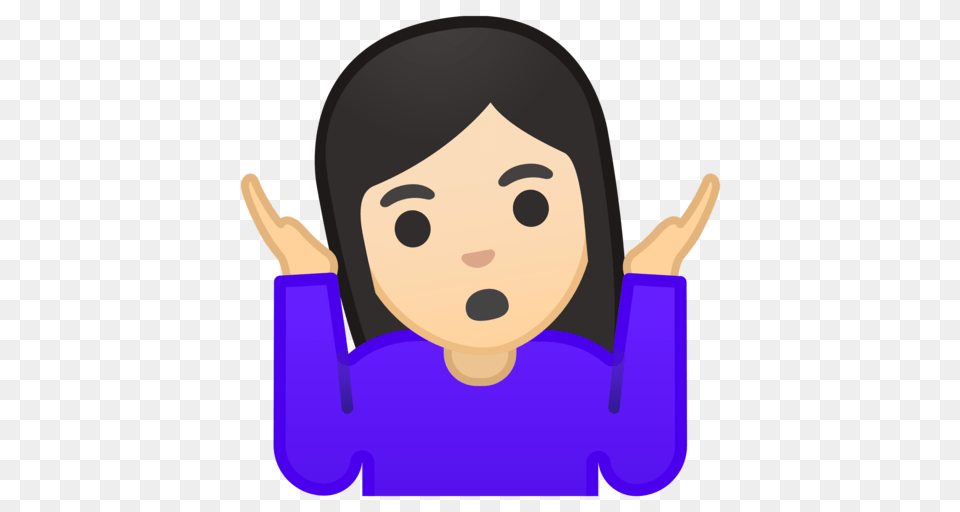 Person Shrugging Light Skin Tone Emoji, Body Part, Finger, Hand, Head Png