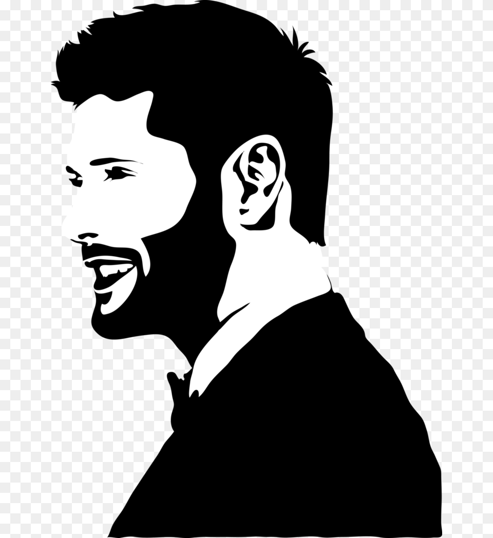 Person Silhouette 5 December Clip Art Jensen Ackles Black And White Cartoon, Stencil, Adult, Female, Woman Free Png Download