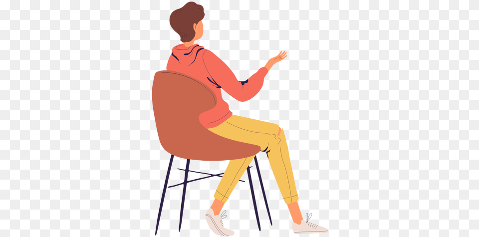 Person Sitting Character From The Back Transparent Imagenes De Una Persona Sentada, Man, Male, Adult, Footwear Png Image
