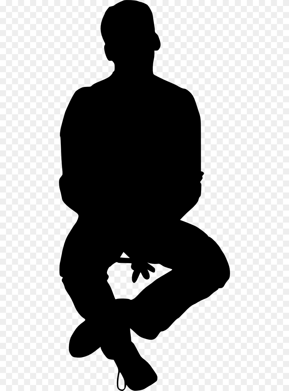 Person Sitting Down Silhouette, Adult, Male, Man, Head Png Image