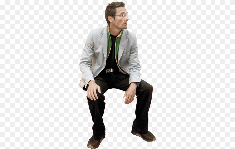 Person Sitting For Photoshop, Suit, Blazer, Clothing, Coat Free Png