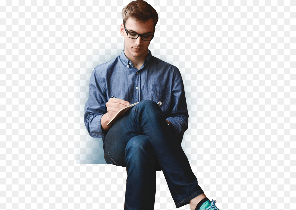 Person Sitting Front View Person Sitting Front View, Clothing, Jeans, Pants, Man Png Image