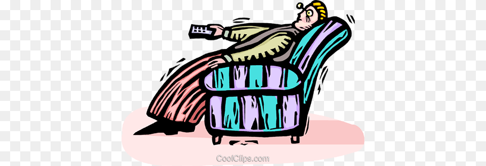 Person Sitting In A Chair With The Remote Royalty Vector Clip, Furniture, Tub, Armchair, Bathing Free Png Download