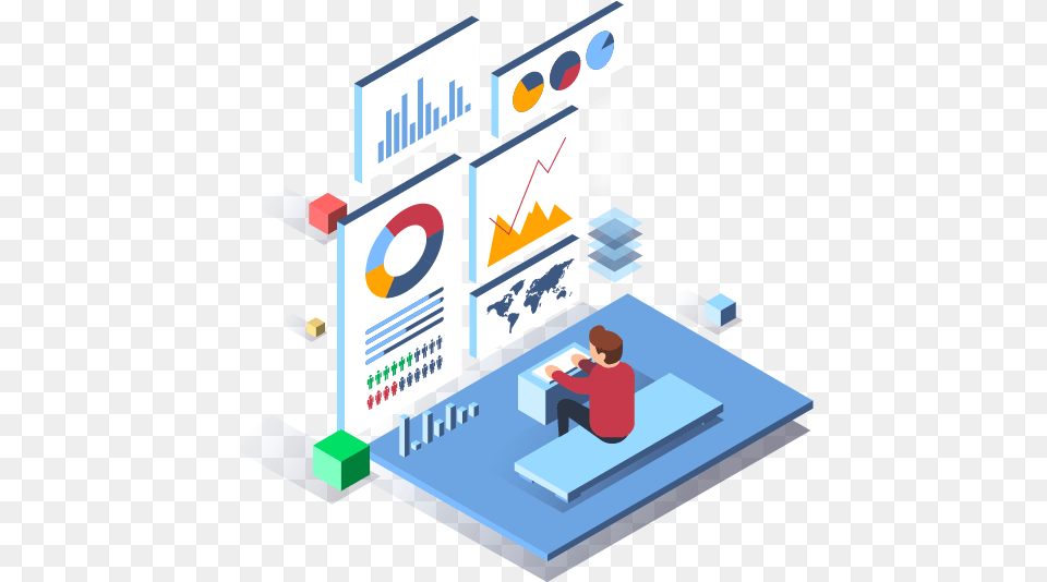 Person Sitting In Front Of Pie Charts And Graphs Google Analytics Benefits, Boy, Child, Male Free Png Download