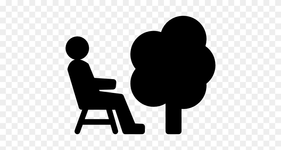 Person Sitting On A Chair Beside A Tree, Silhouette, Conversation, Interview, Stencil Free Png Download
