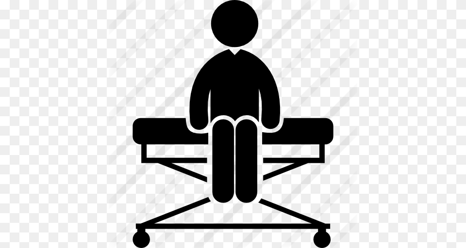 Person Sitting On A Medical Stretcher, Gray Free Png Download