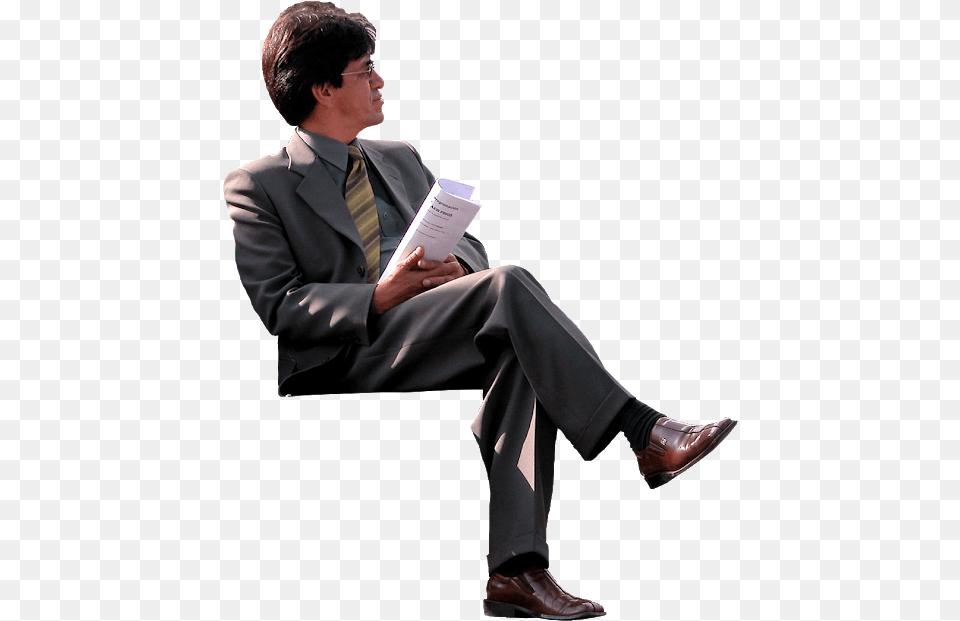 Person Sitting On Bench People Sitting, Accessories, Suit, Shoe, Reading Free Png Download