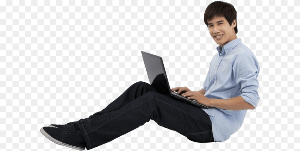 Person Sitting On Floor Students Stock Image, Pc, Computer, Electronics, Laptop Free Png