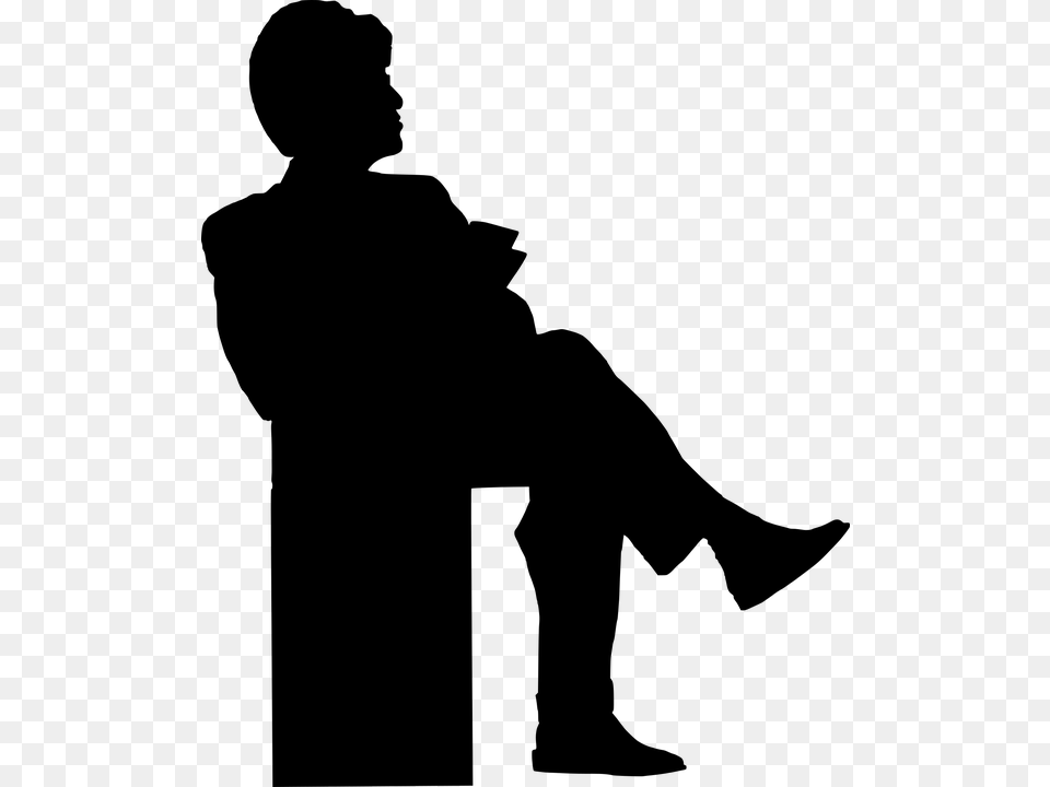 Person Sitting Silhouette 7 Buy Clip Art Orang Vektor, Gray Png