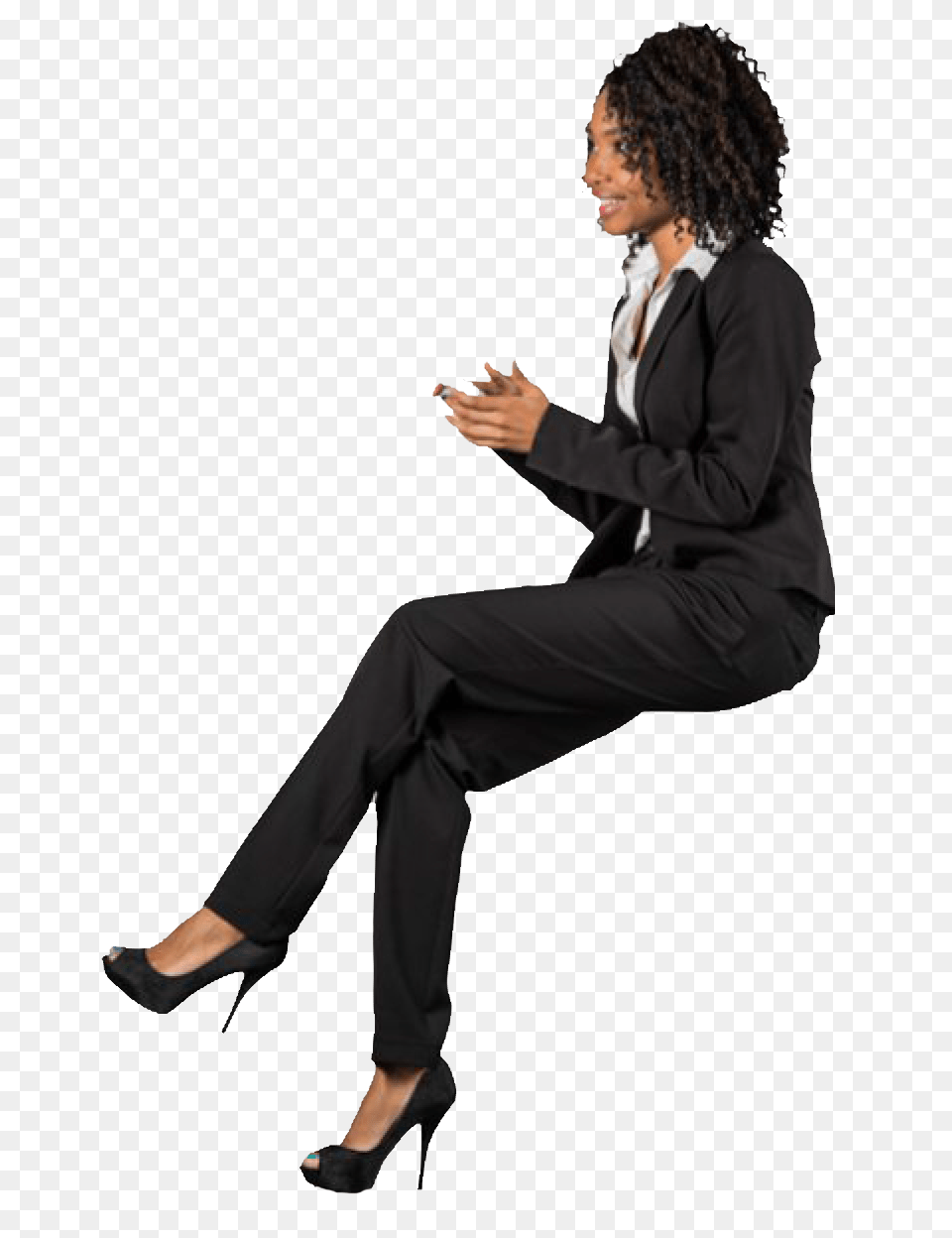 Person Sitting Silhouette Cut Out People Sitting, Accessories, Tie, Suit, Clothing Free Png Download