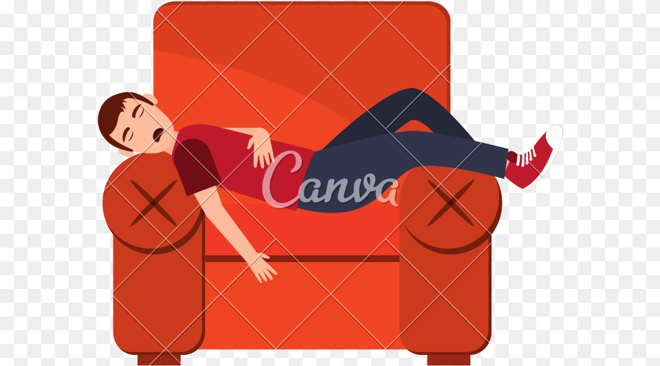 Person Sleeping Sleep Canva Illustration, Couch, Furniture, Adult, Woman Png Image