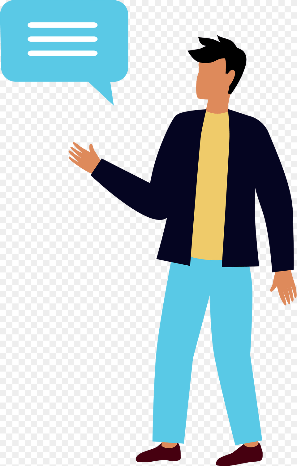 Person Speaking Clipart, Clothing, Pants, Long Sleeve, Adult Png Image