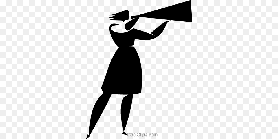 Person Speaking Into A Megaphone Royalty Vector Pessoa Falando No Megafone, People, Stencil, Cape, Clothing Free Transparent Png