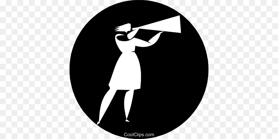 Person Speaking Into A Megaphone Royalty Vector Clip Art, People, Stencil, Photography, Adult Png