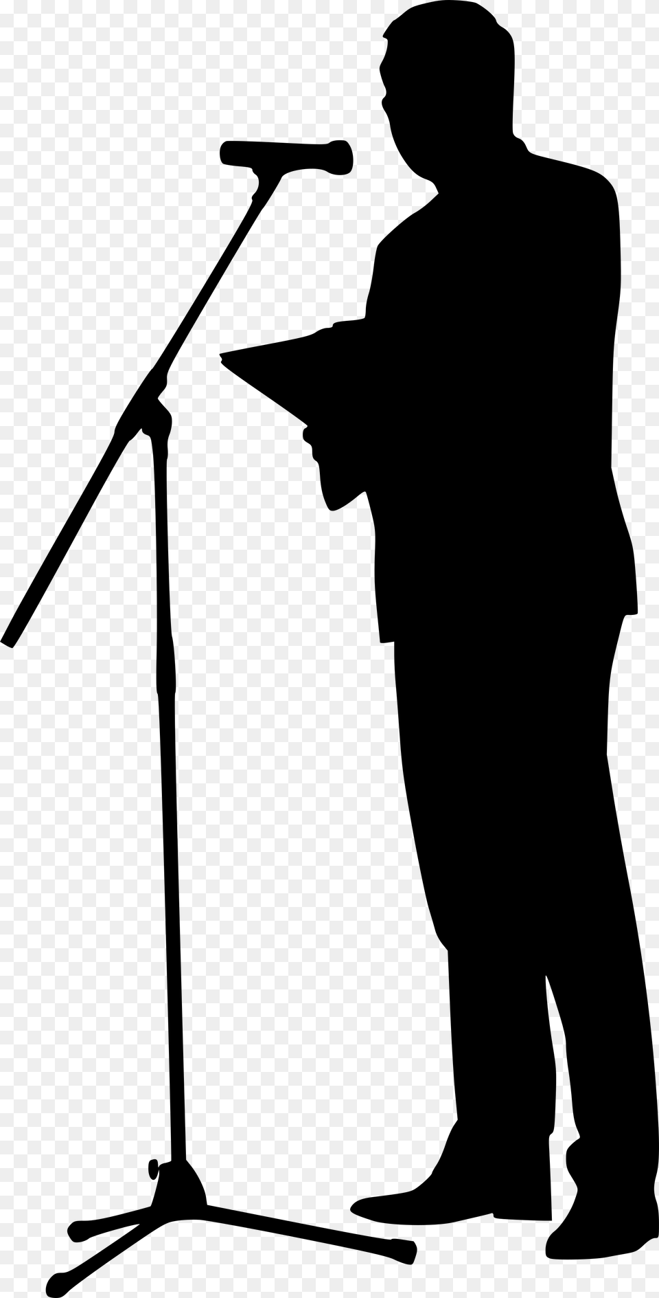 Person Speaking On Mic, Gray Free Png