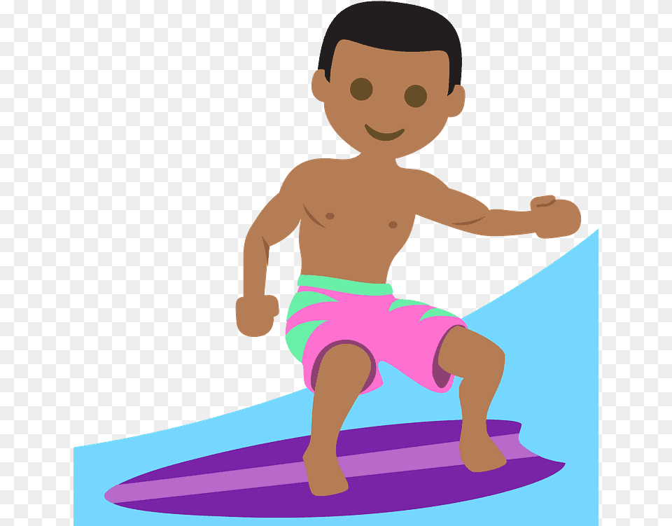 Person Surfing Emoji Clipart, Baby, Sea, Outdoors, Nature Free Png Download