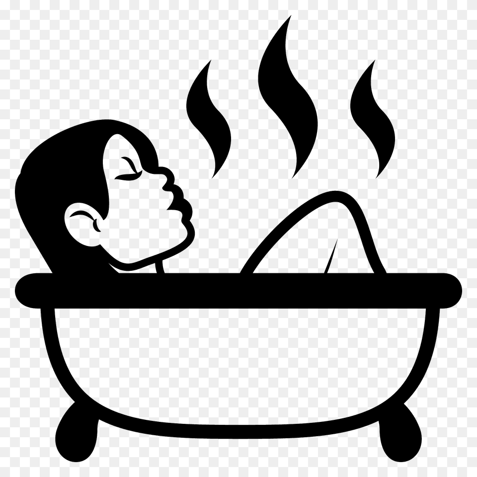 Person Taking Bath Emoji Clipart, Bathing, Bathtub, Tub, Face Png Image