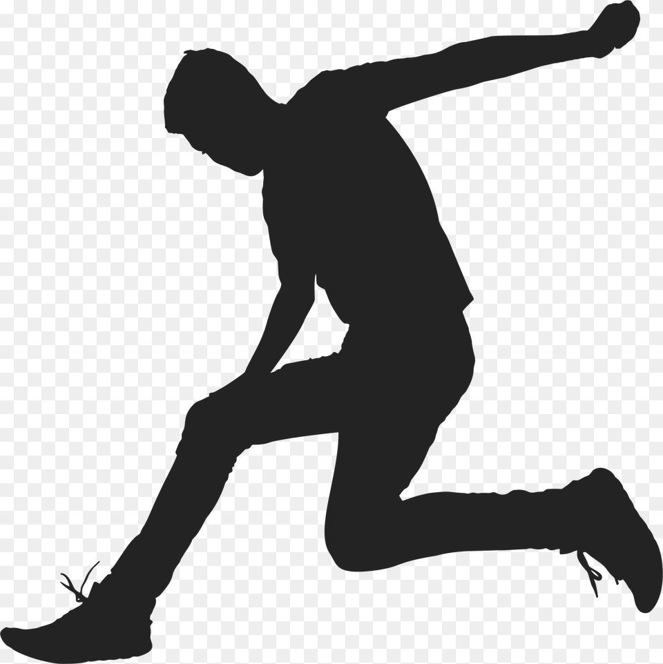 Person Transparent Jump Running Man Transparent Jumping Silhouette, Dancing, Leisure Activities Png Image