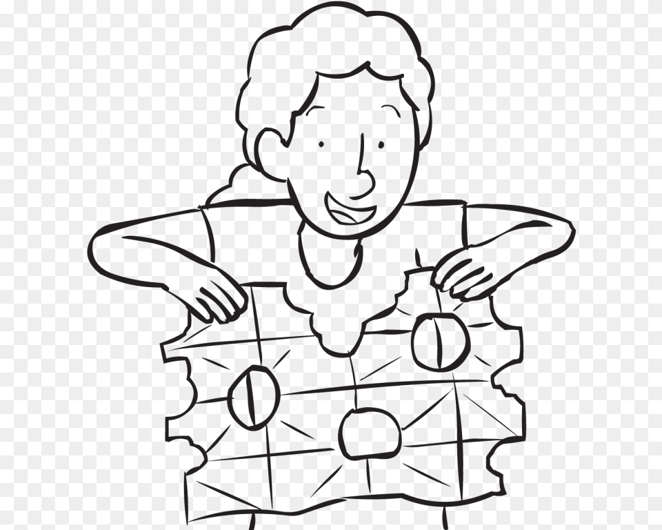 Person Unfolding Sheet Of Paper Which Has Holes Torn Cartoon, Stencil, Art, Baby, Face Png Image
