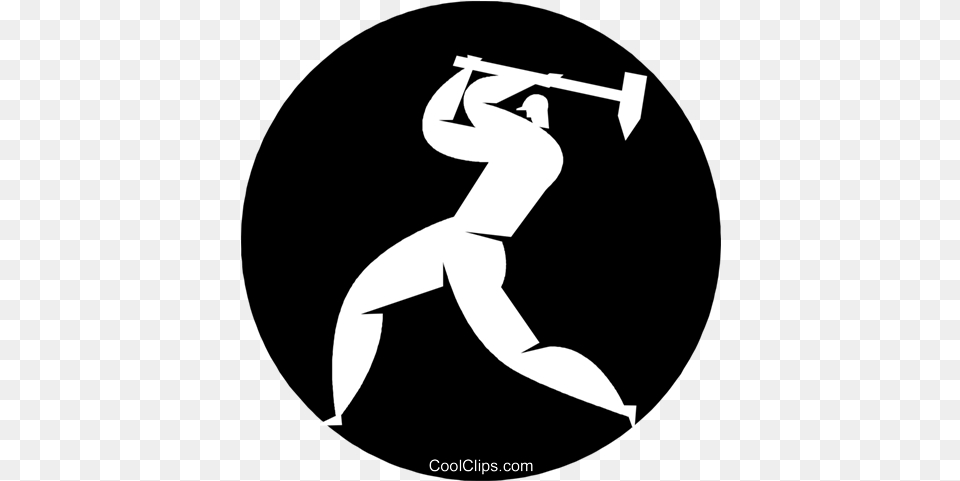 Person Using A Sledge Hammer Royalty Vector Clip Art Circle, People, Stencil, Animal, Fish Png
