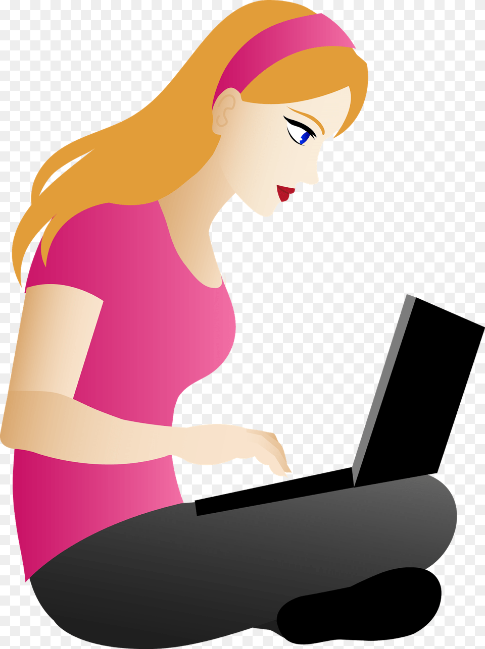 Person Using Laptop Clipart, Adult, Female, Woman, Face Free Png Download