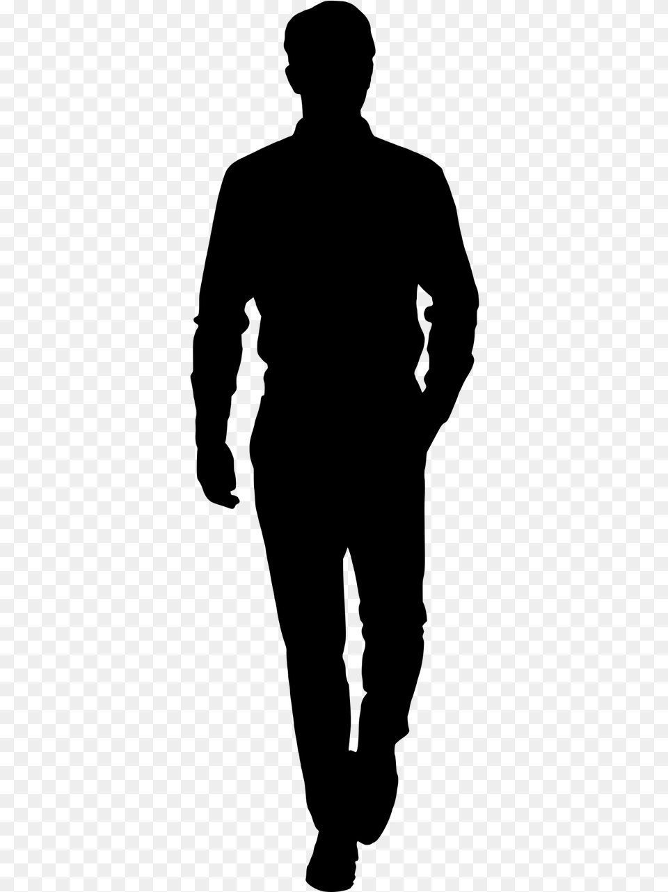 Person Walking Away Silhouette, Gray Free Transparent Png