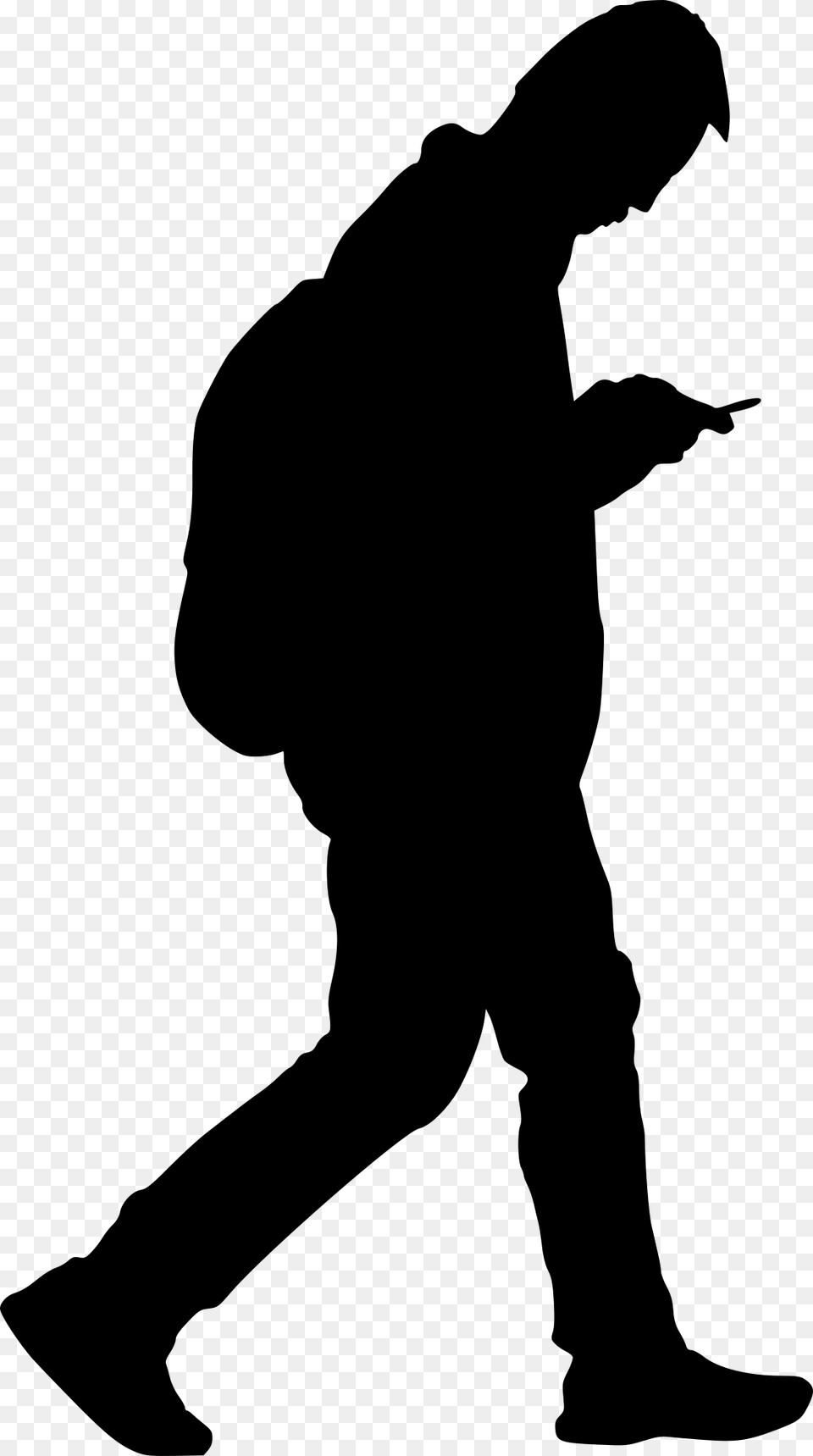 Person Walking Silhouette, Gray Free Png