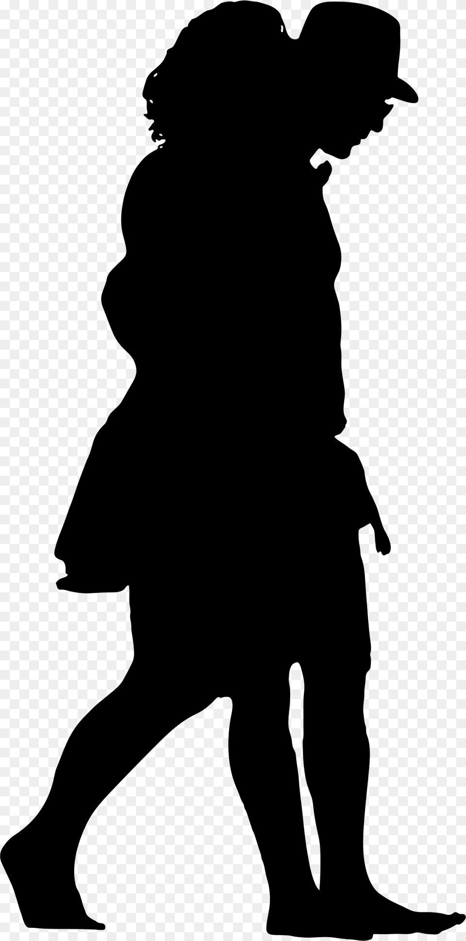 Person Walking Silhouette Download Black Silhouette People Walking, Gray Free Transparent Png