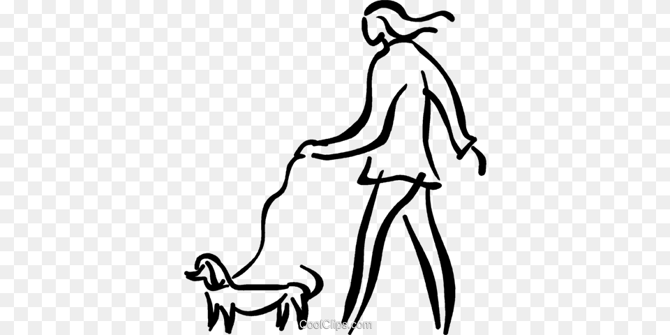 Person Walking The Dog Royalty Vector Clip Art Illustration, Animal, Kangaroo, Mammal Free Png