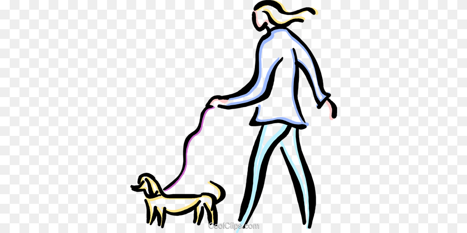Person Walking The Dog Royalty Vector Clip Art Illustration, Animal, Antelope, Mammal, Wildlife Free Png
