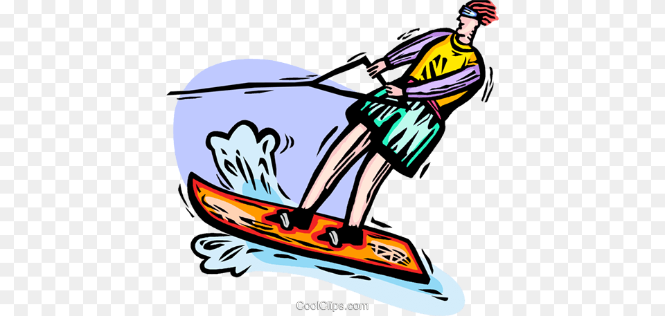 Person Water Skiing Royalty Vector Clip Art Illustration, Outdoors, Adult, Woman, Female Png