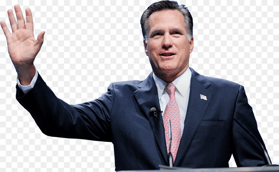 Person Waving Mitt Romney White Background, Accessories, People, Tie, Formal Wear Png