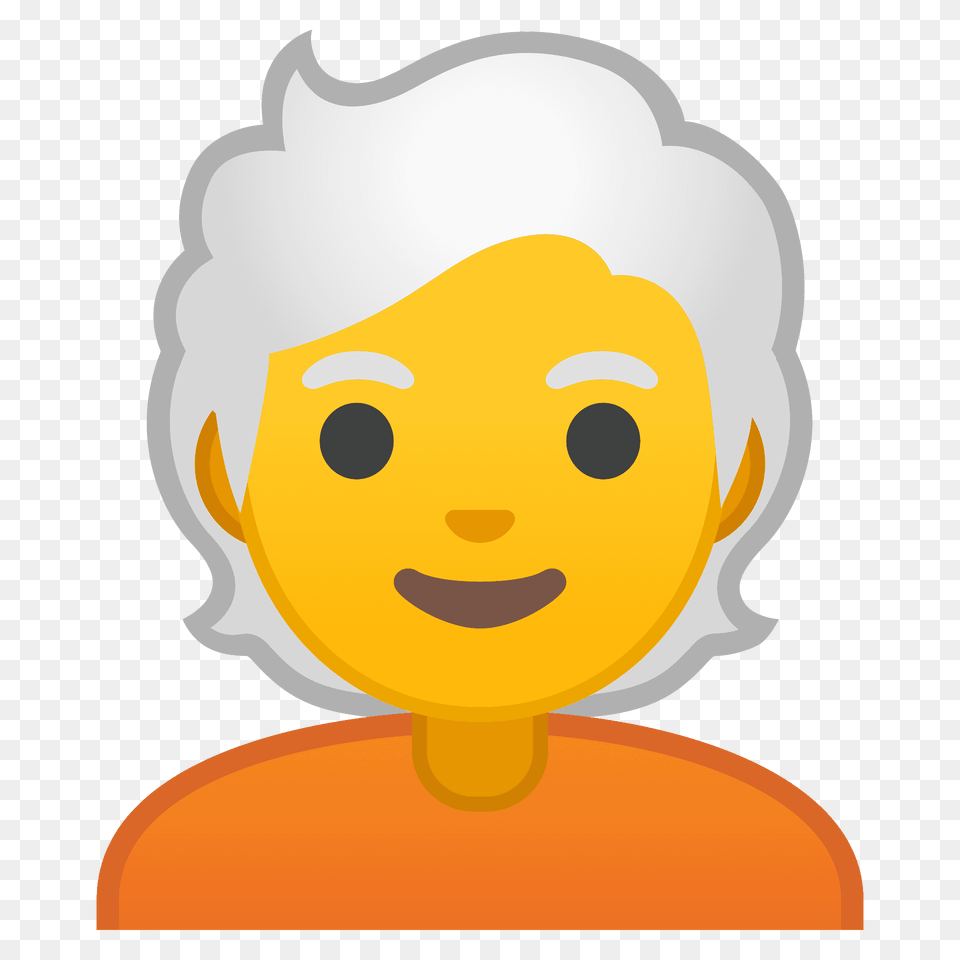 Person White Hair Emoji Clipart, Face, Head, Photography, Portrait Png