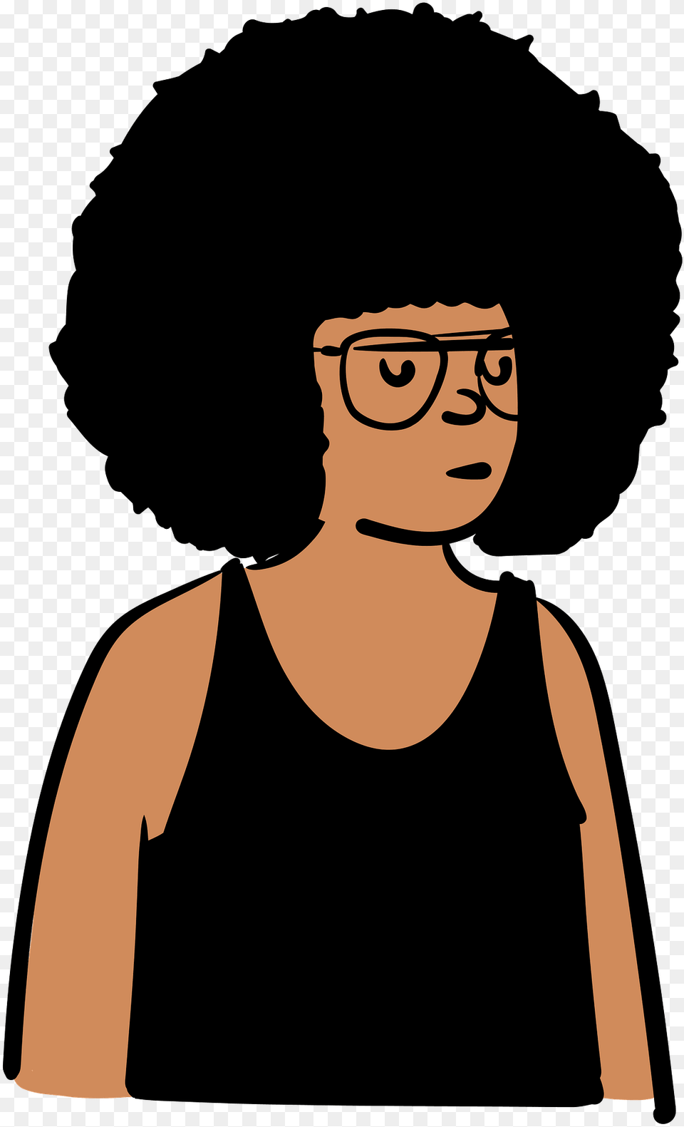 Person With Afro In Tank Top Clipart, Adult, Female, Woman, Face Free Transparent Png