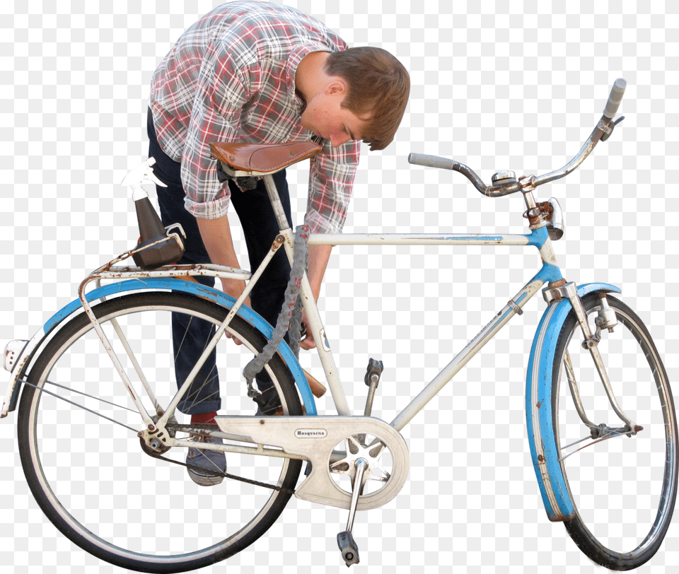 Person With Bike, Adult, Vehicle, Transportation, Spoke Png Image