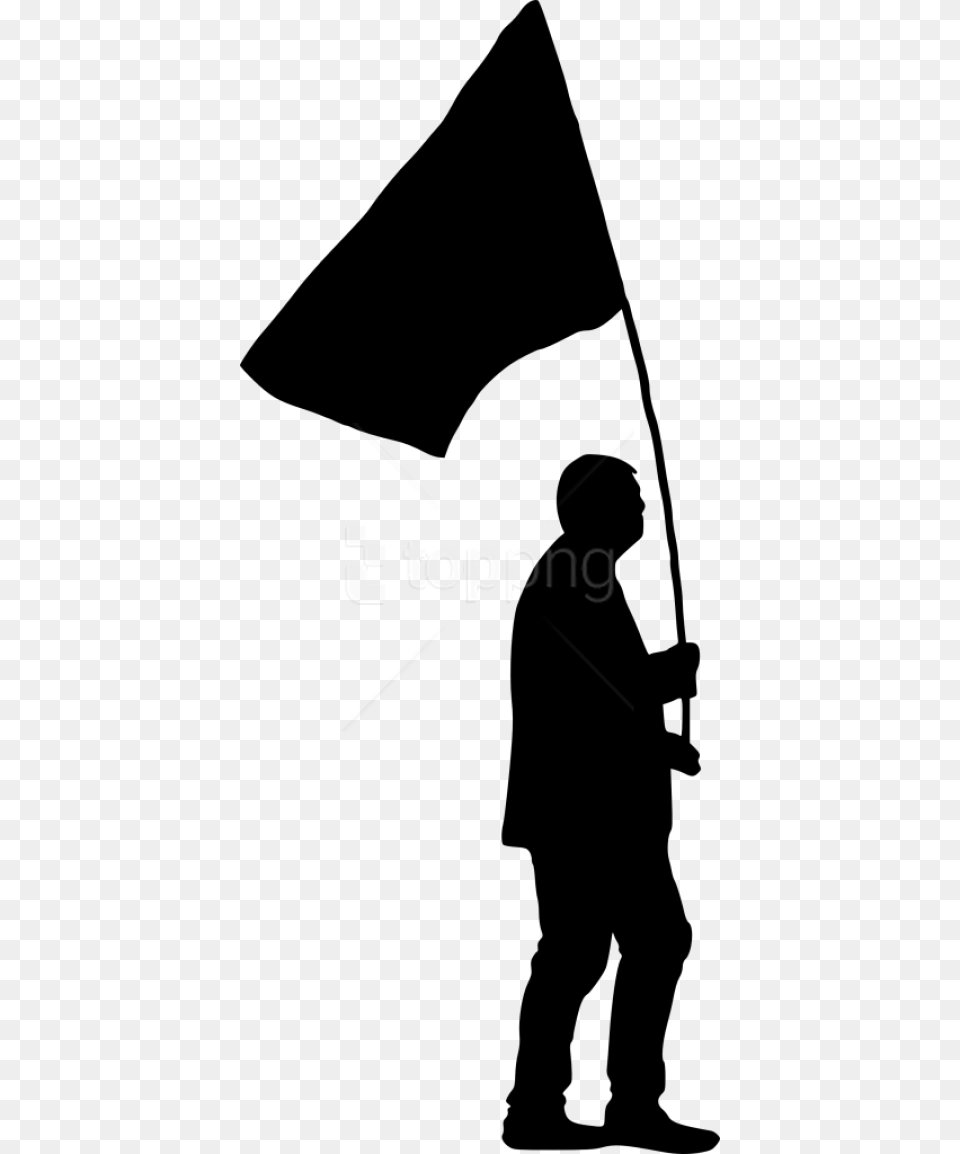 Person With Flag Silhouette Images Silhouette, People, Man, Male, Adult Free Transparent Png