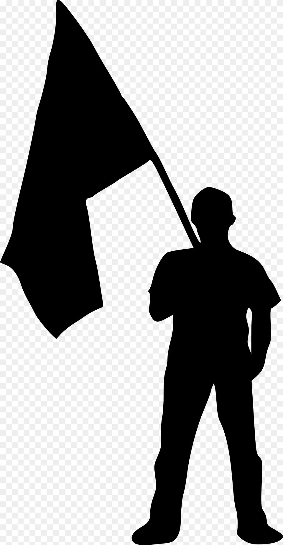 Person With Flag Silhouette Soldier Holding Flag Silhouette, People, Adult, Male, Man Free Png Download