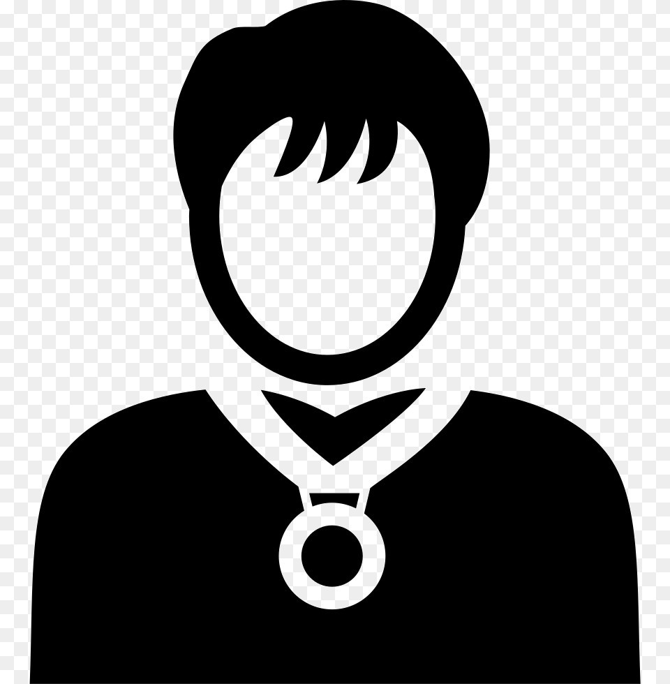 Person With Medal Necklace Icon, Stencil, Accessories, Adult, Female Free Transparent Png