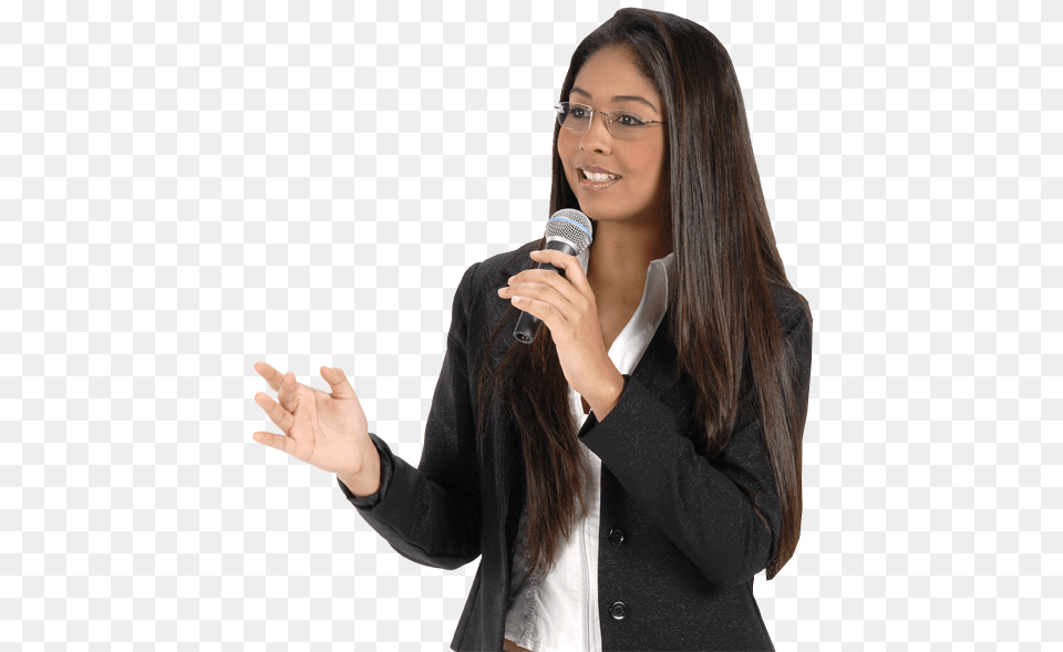 Person With Microphone, Hand, Finger, Jacket, Electrical Device Free Png Download