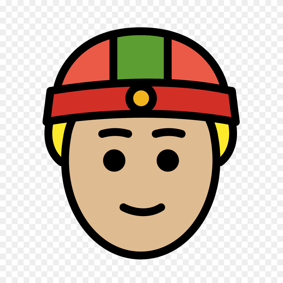Person With Skullcap Emoji Clipart, Clothing, Hardhat, Helmet, Crash Helmet Png Image