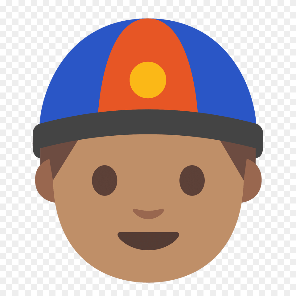 Person With Skullcap Emoji Clipart, Clothing, Hardhat, Helmet, Face Png Image