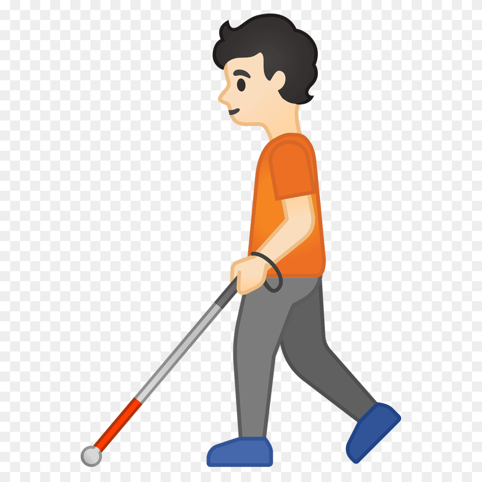 Person With White Cane Emoji Clipart, People, Walking, Cleaning, Face Png