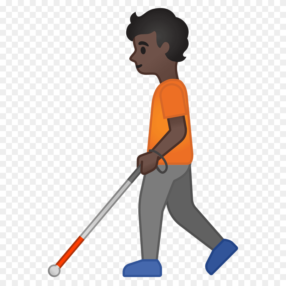 Person With White Cane Emoji Clipart, People, Walking, Boy, Child Png
