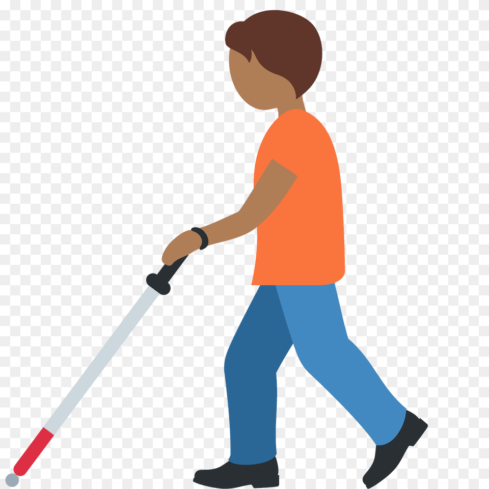 Person With White Cane Emoji Clipart, Cleaning, Boy, Male, Child Free Png Download