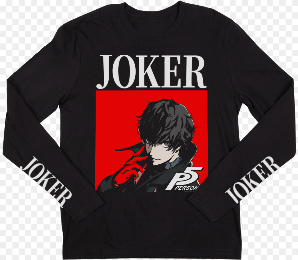 Persona 5 The Phantom Long Sleeve Joker, Long Sleeve, Clothing, Publication, T-shirt Png