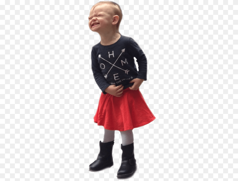 Persona Little Girl Leaning Person Leaning Forward, Clothing, Skirt, Footwear, Shoe Free Transparent Png