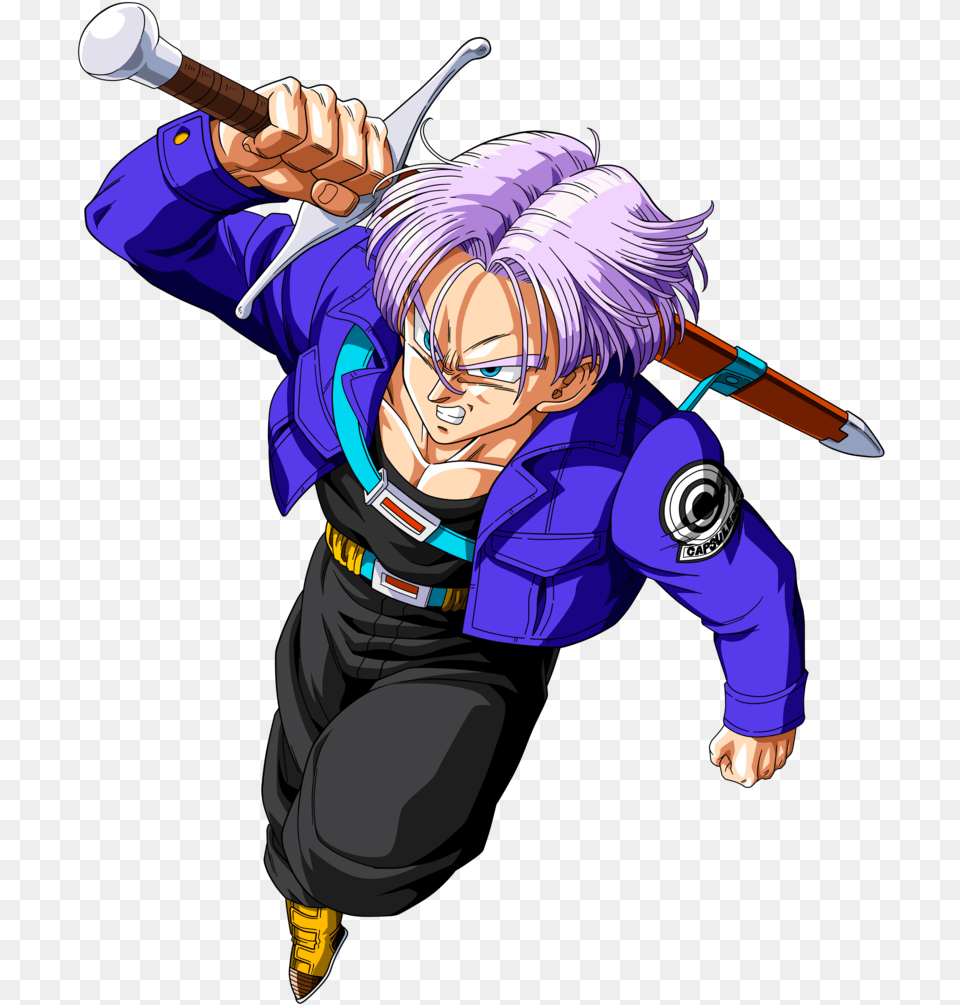 Personajes Dragon Ball Clipart Dragon Ball Trunks Black, Book, Comics, Publication, Person Png Image