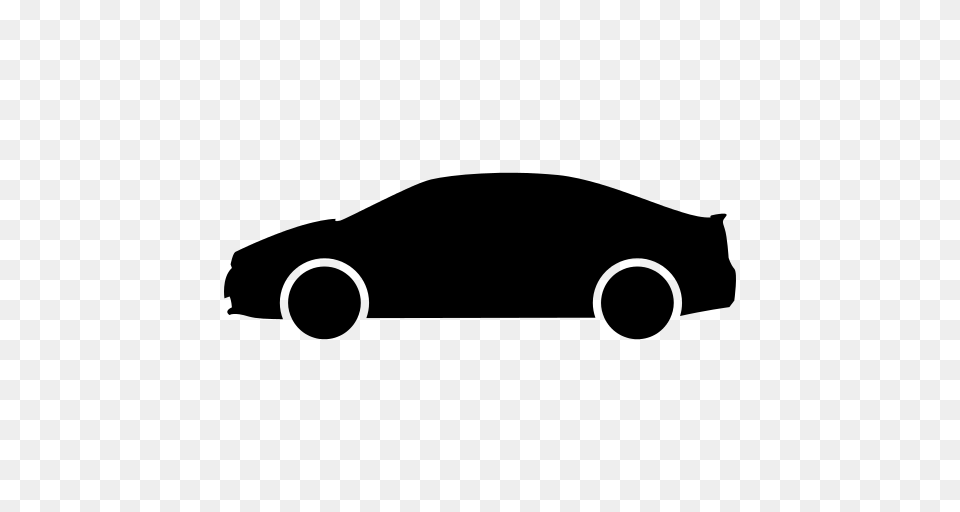 Personal Car Side View Silhouette Icon, Gray Free Png